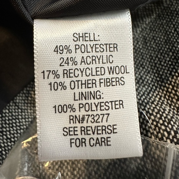 NWT APT 9 Blazer Jacket Black and White Tweed Peplum Lined Lightweight - Picture 10 of 11